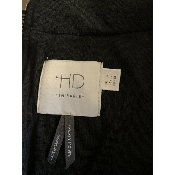 HD in Paris Anthropologie Addie Quilted Pencil Skirt Black White US Sz 12 EUC - Picture 6 of 7